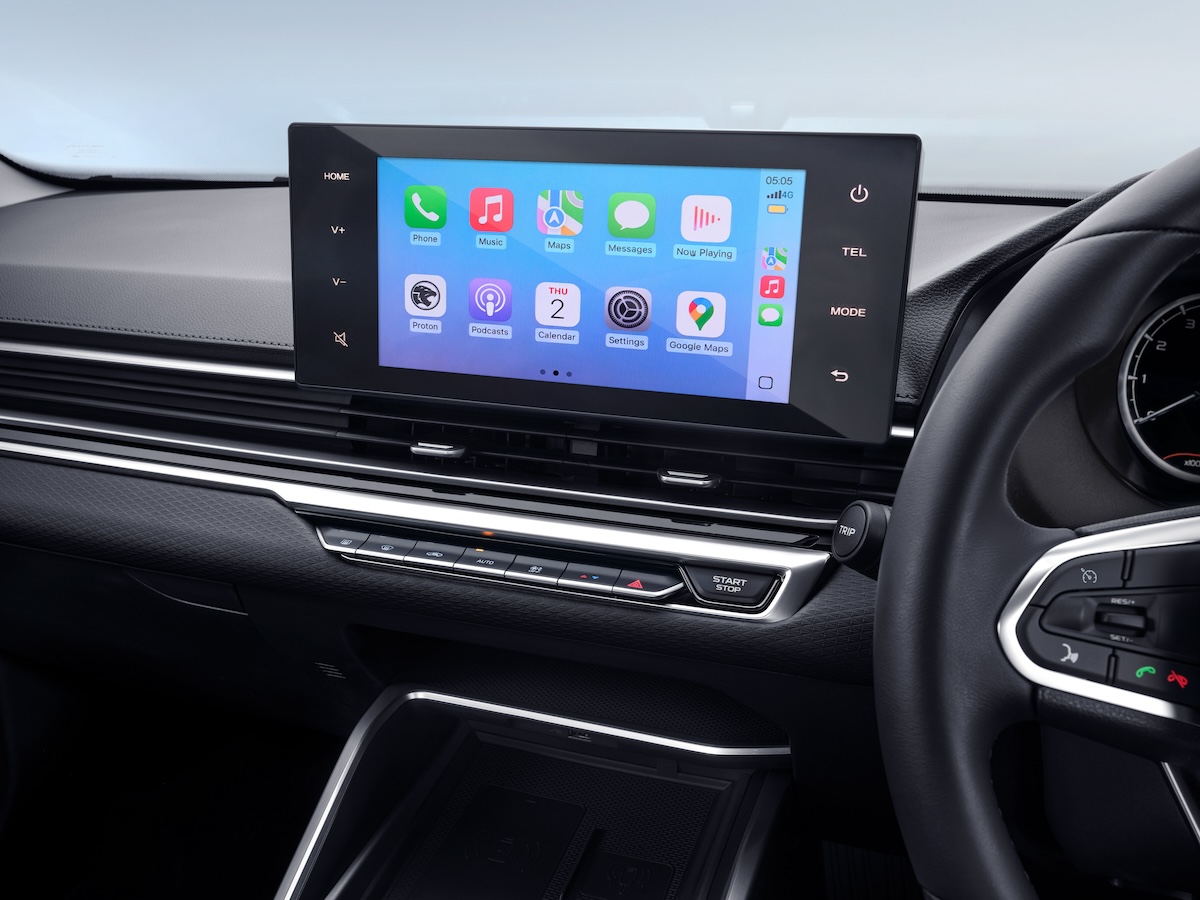 Proton S70 infotainment display with Apple CarPlay